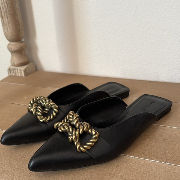 Open edit Kyla Black flat Mules size 7 - Picture 1 of 8